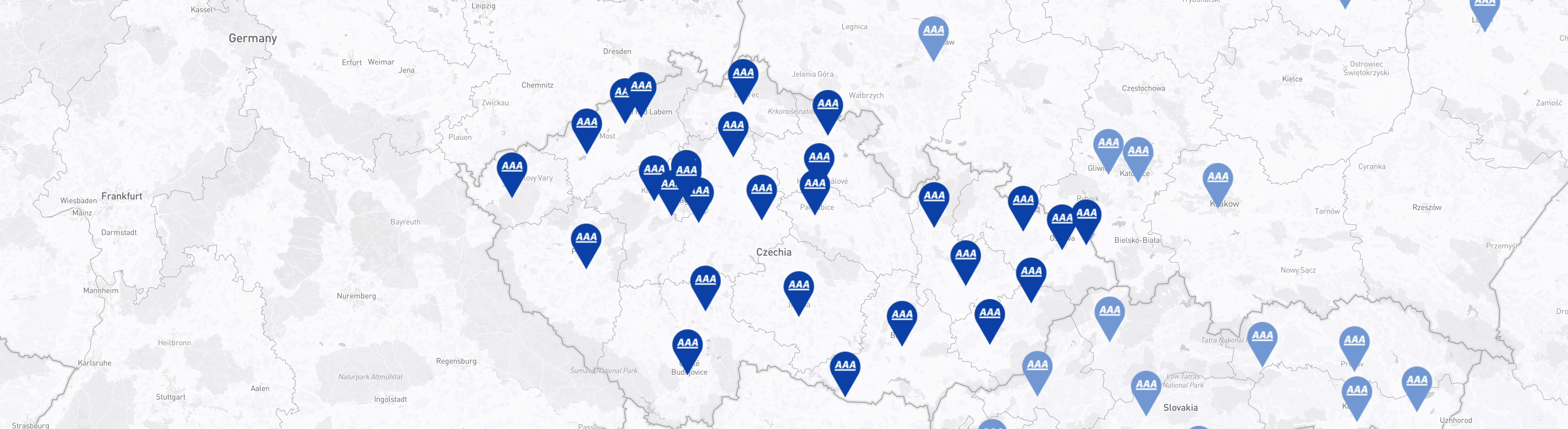 Mapa poboček