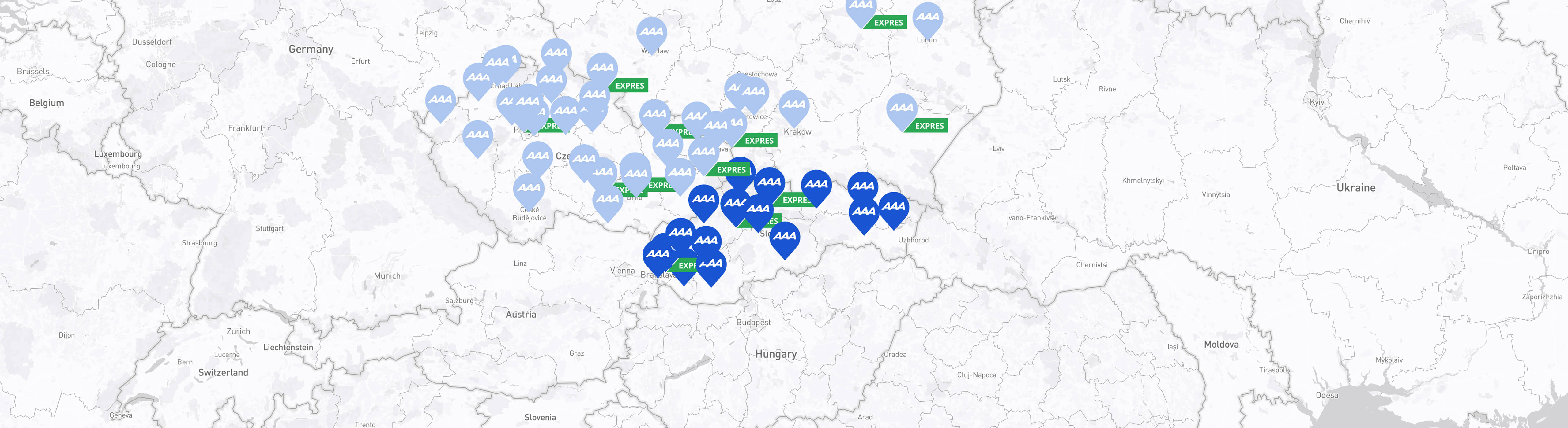 Mapa pobočiek